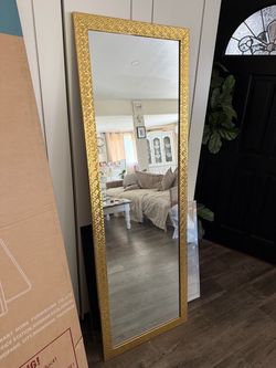 full body gold trim mirror