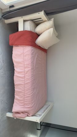 (2) white twin bed frame (headboard/footboard/sides) and mattresses (if you'd like them).
