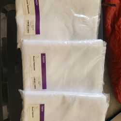 3- 90" Round White Table Clothes 