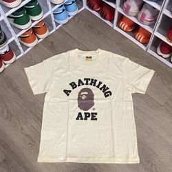 Bape “A Bathing Ape” Beige Shirt Size Small