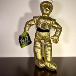 Vintage 1997 Star Wars Buddies C-3PO Plush Toy By Kenner 7 Inches Gold