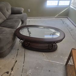 Glass Table With Matching End Table 