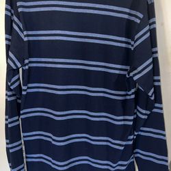 Stafford Long Sleeve Blue Striped Unisex Shirt Medium