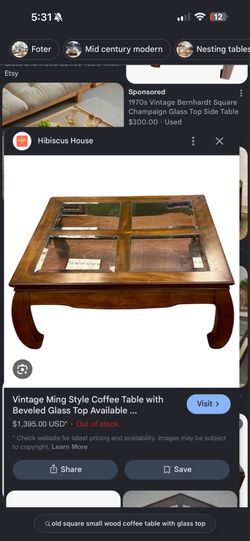 Antique coffee table.
