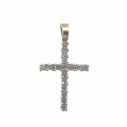Woman’s Ladies 10k Yellow Gold Diamond .15 CTW Cross Charm Pendant for Necklace GP3076201