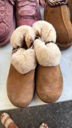 Chestnut Suede Shearling Ankle Booties