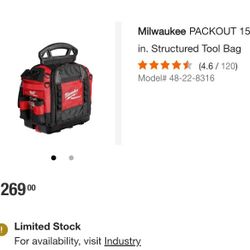 Milwaukee PACKOUT 15 in. Structured Tool Bag