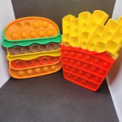 Cheeseburger & French Fries Silicone Fidget Bubble Popper Sensory Toy
