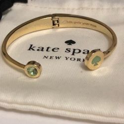 Kate Spade Green Crystal Open Bangle 