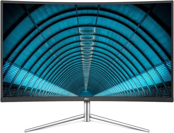 AOC C32V1Q 31.5" Full HD 1920x1080 Monitor, Curved VA Panel, 4ms 75Hz, Frameless, HDMI/DisplayPort/VGA, Flickerfree, Low Blue Mode, VESA, Black