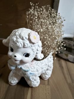 Porcelain Kitschy Lamb Figurine