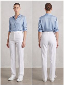 Express Editor White Straight-legged Pants