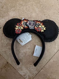 Disney Parks Pixar Coco Floral Skull Ear Headband for Adults New With Tag