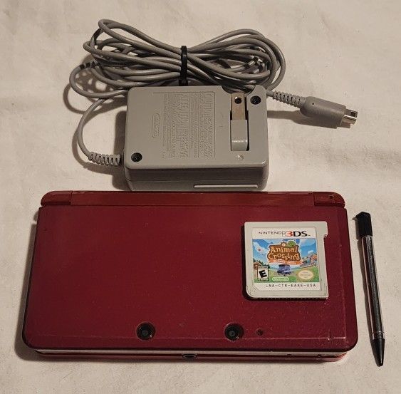 Nintendo 3DS With Animal Crossing Red