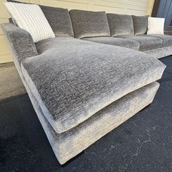 Huge Gray Living Spaces Sectional Couch Sofa