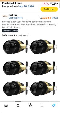 Black indoor door knobs