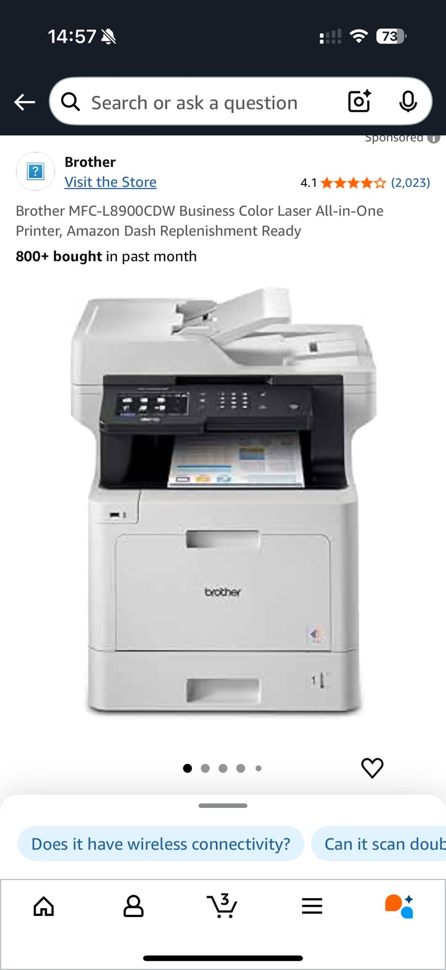 Brother MFC-L8900CDW Business Color Laser All-in-One Printer, Amazon Dash Replenishment Ready