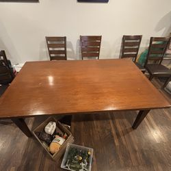 Wood Dining Table w/ 5 Chairs