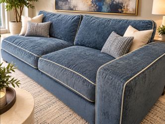 Klaussner Distinctions Designer Sofa – 84" Deep-Seat Lounger – Washable Covers