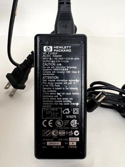 Lot of 2 Tested AC Adapters – HP F1290A + HIPRO HP-A0301R3 Power Supplies