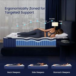 8 inch Twin Mattress, Hybrid Twin Size Mattress in a Box, Cooling Gel Memory Foam Mattress with Pocket Springs,