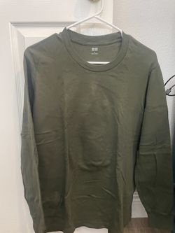 Uniqlo Mens Long Sleeve Shirt in Olive