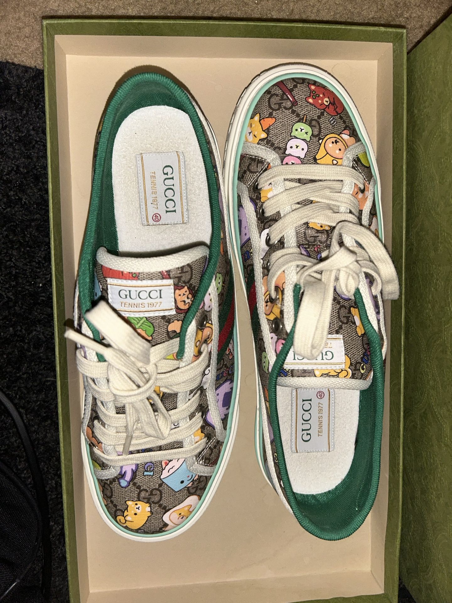gucci x pikarar 1977 tennis shoes size 40-worn once