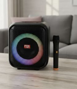 Fol L1216M TWS SPEAKER WITH WIRELESS MICROPHONE AND LED Lights