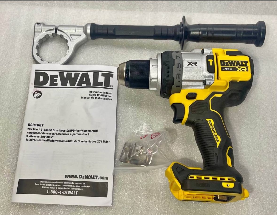 New Dewalt 1/2” 3-Speed Hammer Drill DCD1007 (Tool Only) 