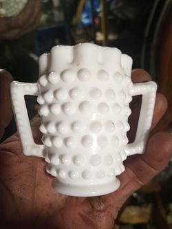 Antique Hobnail Milk Glass
