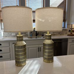 Brand New Set of Black and Gold Table Lamps