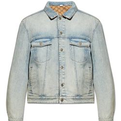 Gucci Reversible Light Blue Denim & Beige GG Monogram Jacket