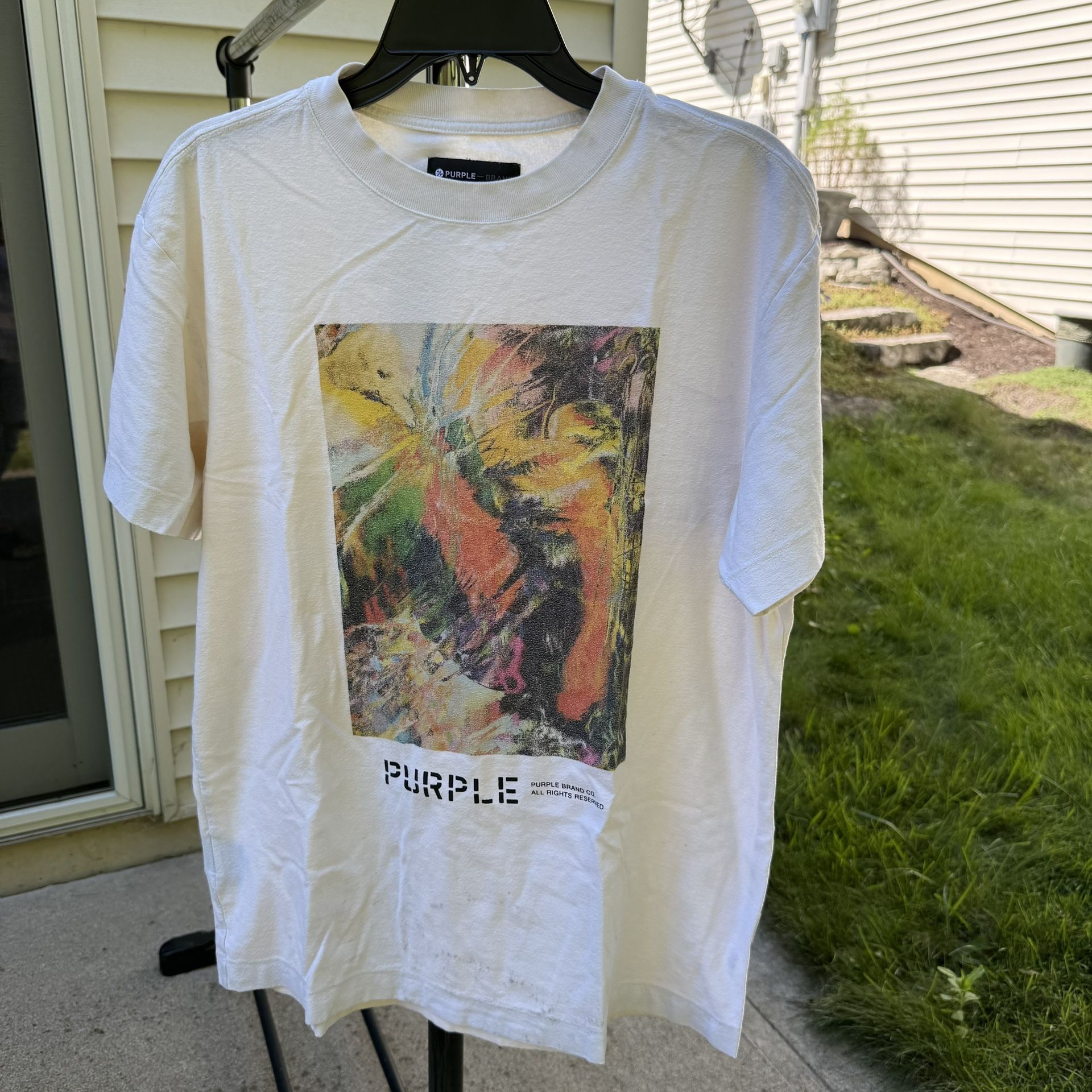 PURPLE BRAND JERSEY ECRU UNDER THE SUN S/S Mens Apparel