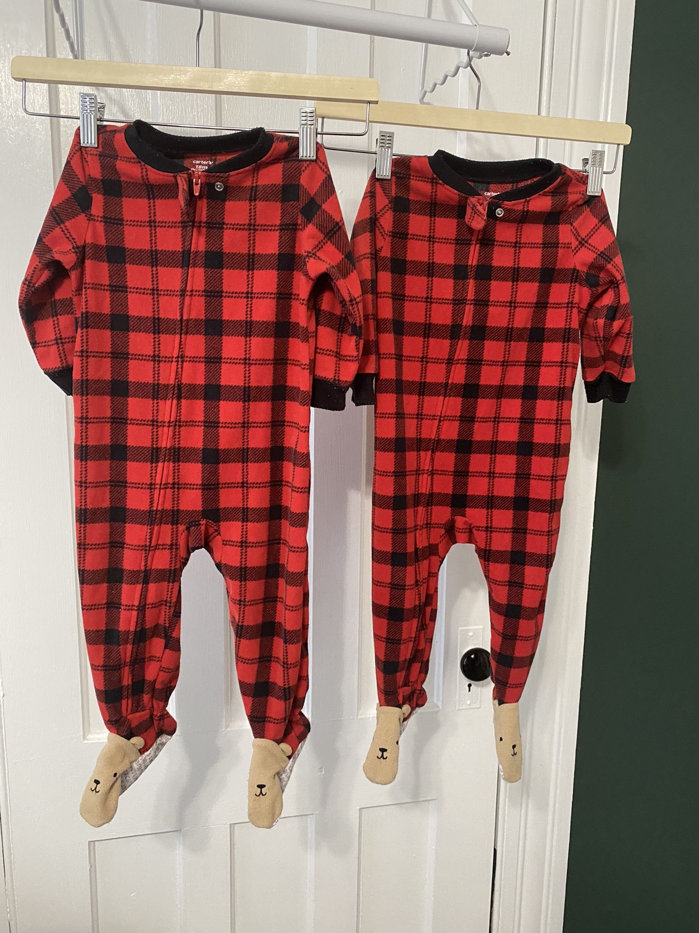 Carter’s Fleece Plaid Onesies (2)
