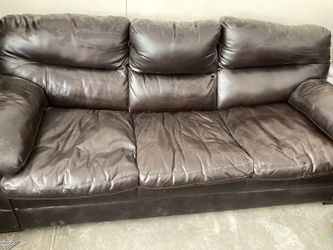 Leather couch, love seat and recliner