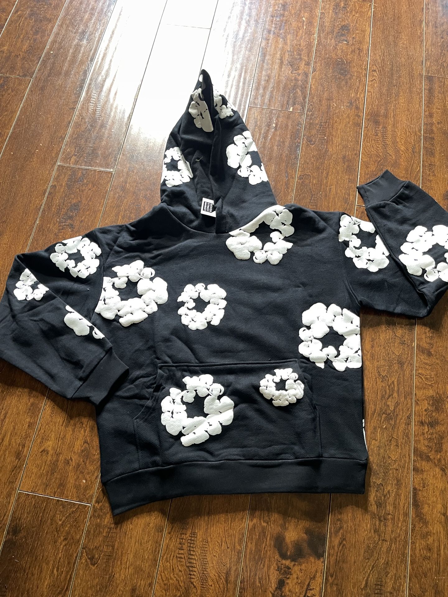 black denim tear hoodie 