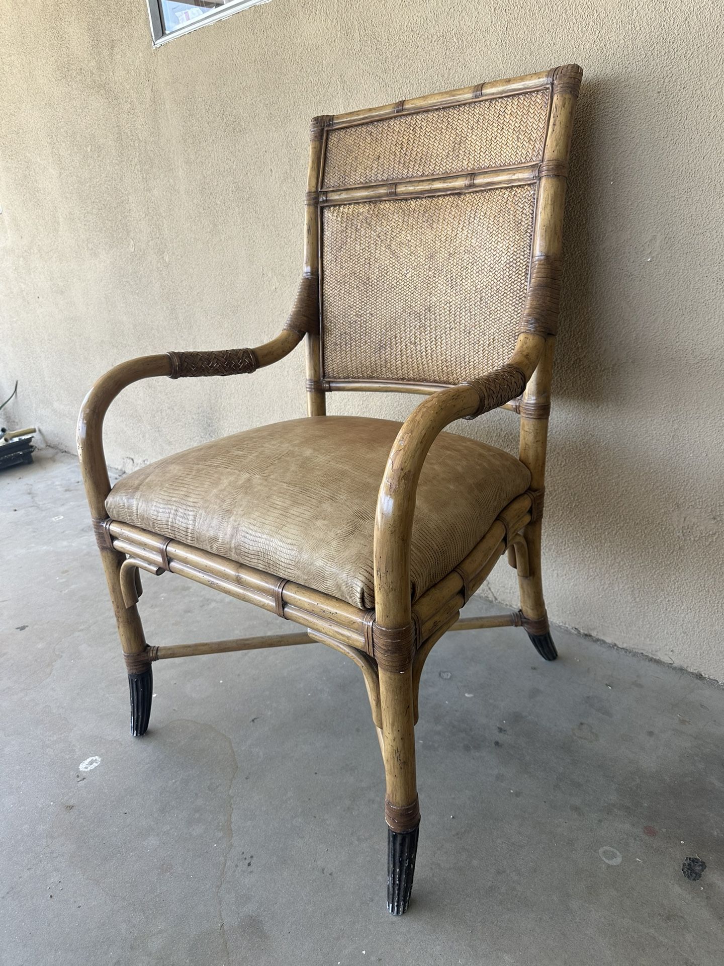 Kreiss Collection Woven Accent Wooden Kitchen or Outdoor Chair