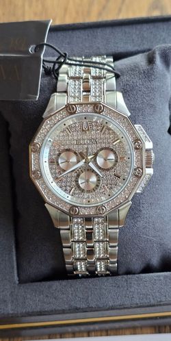 Bulova Octava Silver Diamond Men's Watch  Brand New