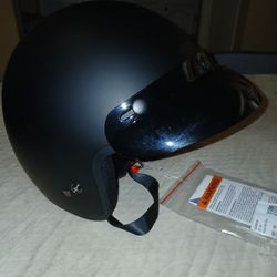 3/4 Open Face Retro Motorcycle Helmet XXL Brand New  And  Xl Stockton Mototech Gloves (New)