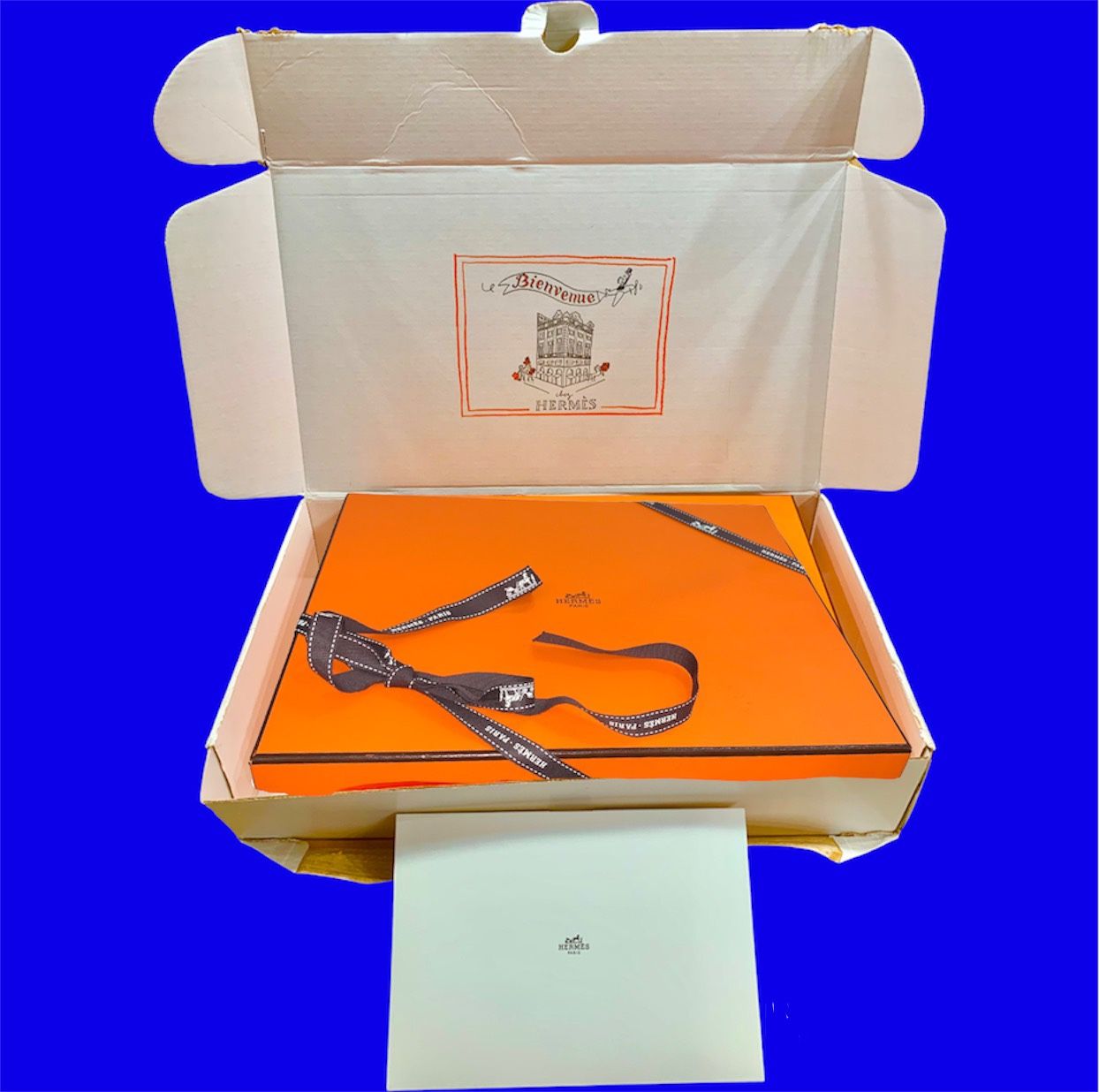  Hermes Box Ribbon empty BIG Bag Scarf Shoes Sneakers Storage Replacement Gift