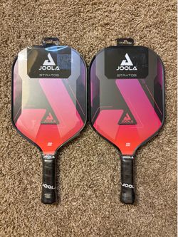 2x Joola Stratos Pickleball Paddle 10mm Durable Fiberglass Surface Pink Black