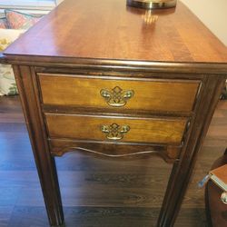 Two Beautiful Dark Wood Side Tables