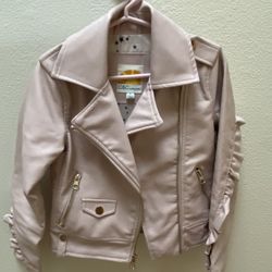 Toddler Pink Faux Leather Jacket