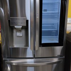 Stainless LG French door refrigerator with warranty Delivery Available Fee depends on Address 🚚 🛻 🏠 