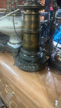 Vintage Stiffel Heavy Brass Lamp Pair With shade