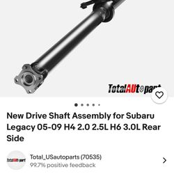 Subaro Legacy 05-09 Drive Shaft Rear Side