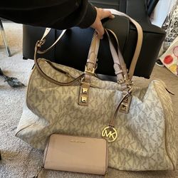 Michael Kors Duffle Bag And Matching Wallet