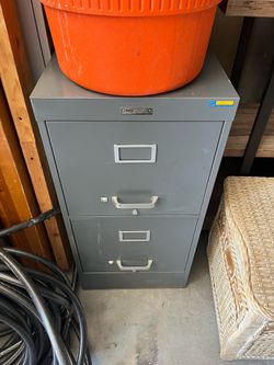 2 drawer blue grey file cabinet