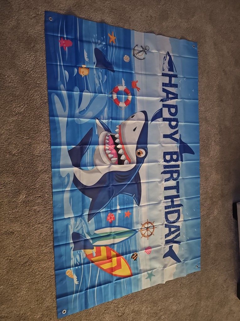 Shark Birthday Banner