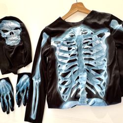 Kid’s X-Ray Skeleton Costume • Halloween Size L